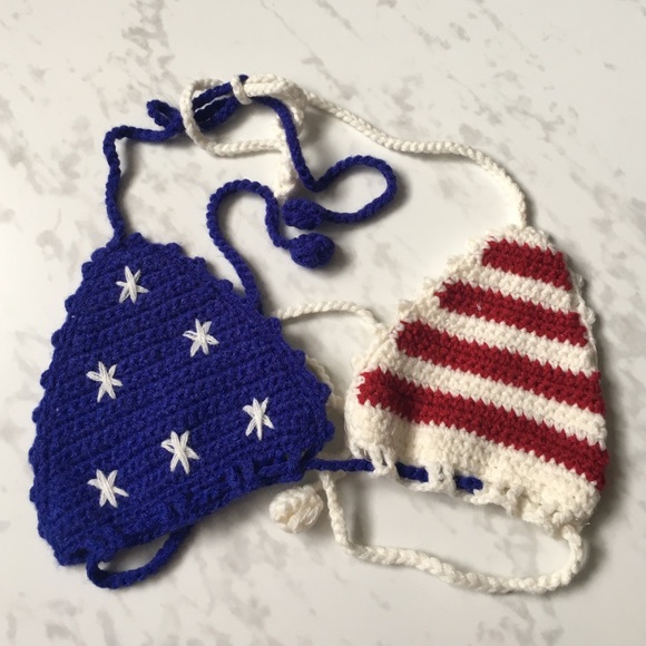 PacSun Other - Red white and blue crochet bra