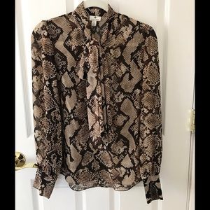 Altuzarra for Target Python Tie Neck Blouse Sz S