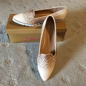 Copper Glitter Accent Flats