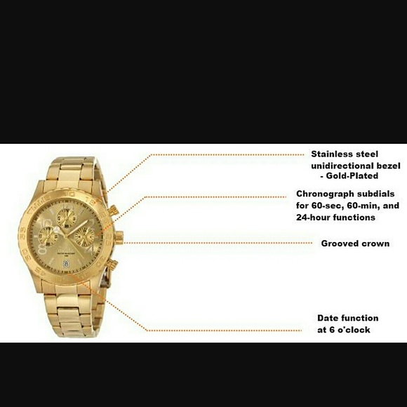 NWT Invicta chronograph unisex 18k gold watch
