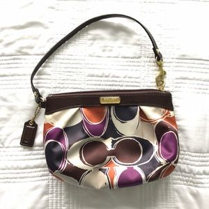 Coach Silk and Leather Wristlet