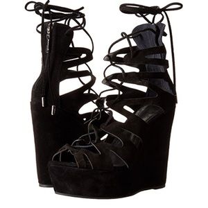 Schutz Mary Jane Lace Up Wedges