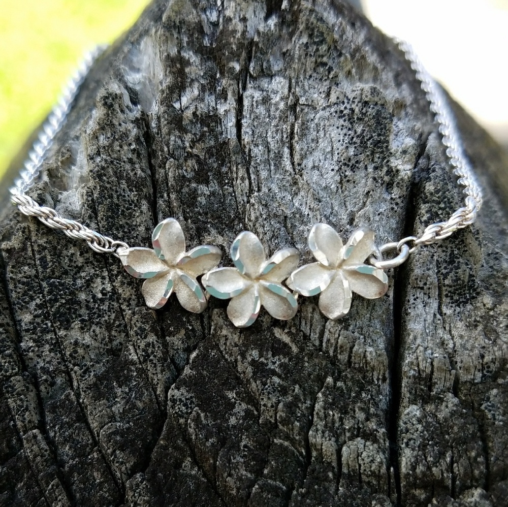 Italian Sterling Silver Floral Bracelet