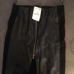 faux leather skirt with a zipper in the middle