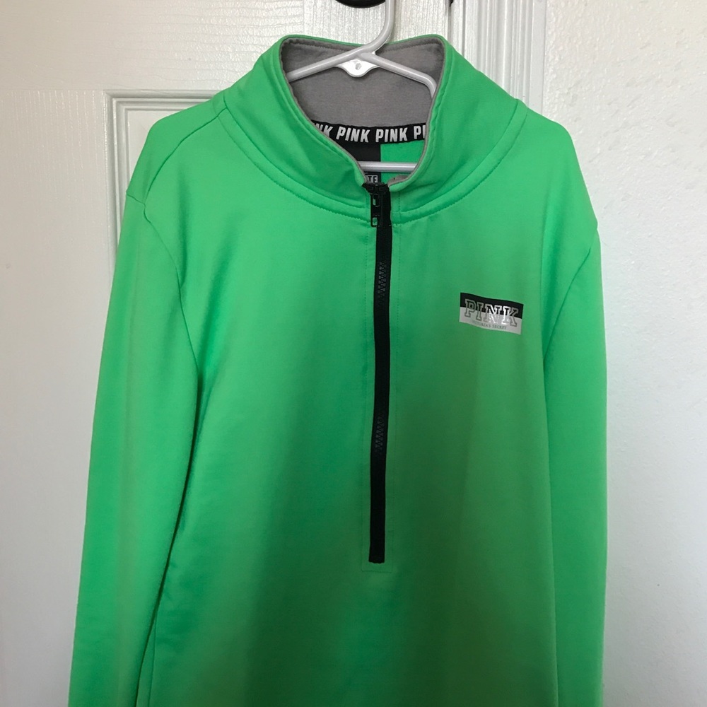 Pink half zip crew