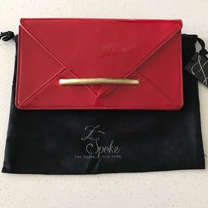 NWT Zac Posen Red Clutch