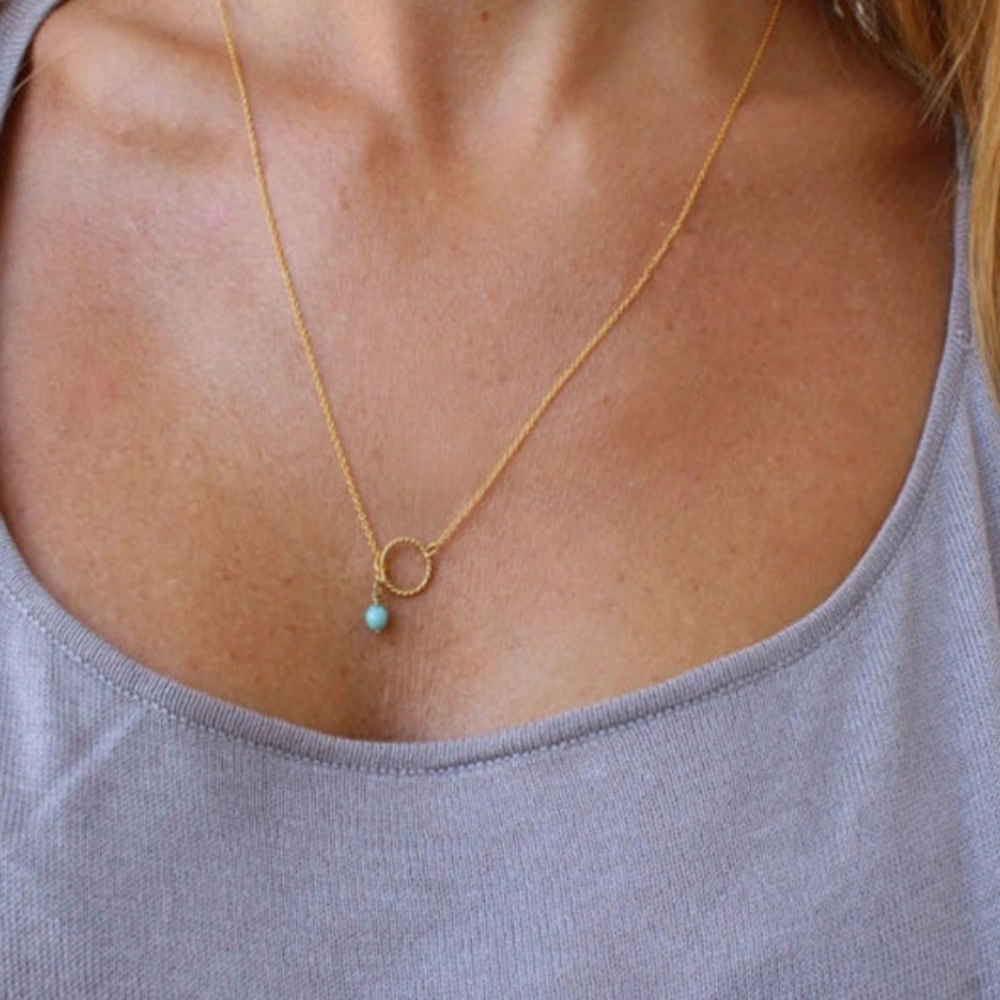 SOLD OUT ! SALE' Gold Plated Round Necklace - Picture 3 of 3