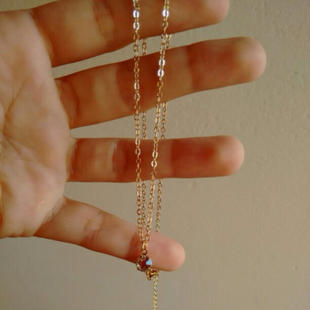 Gold Plated Crystal Necklace - Picture 2 of 2