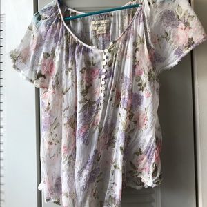 ⚡️FINAL SALE⚡️Sheer floral top (Ralph Lauren)