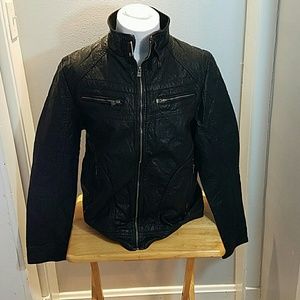 XRay Black Moto faux leather jacket Sz XL mens