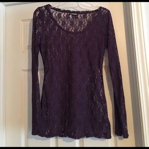 Long sleeved purple lace shirt