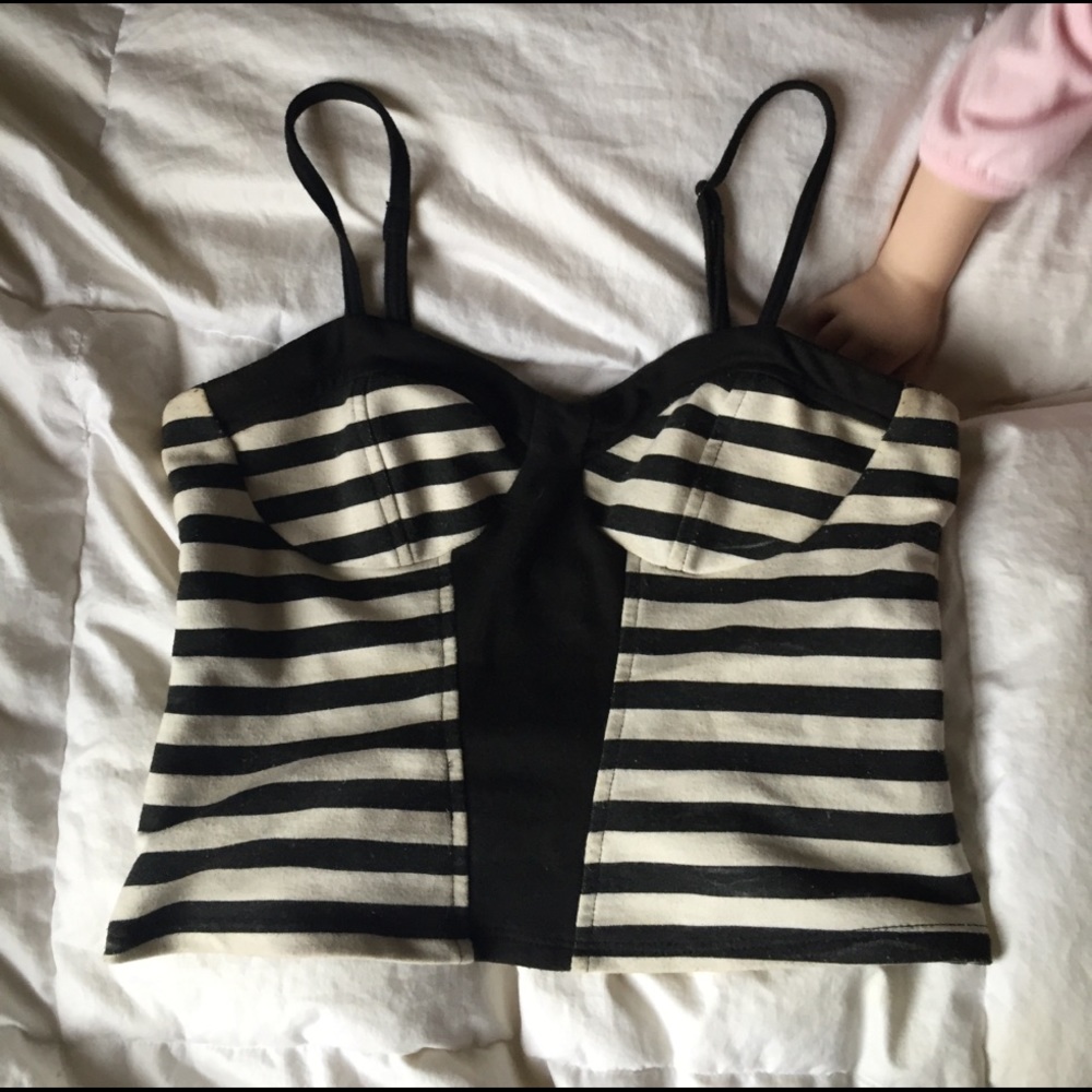 Chloe K striped crop top