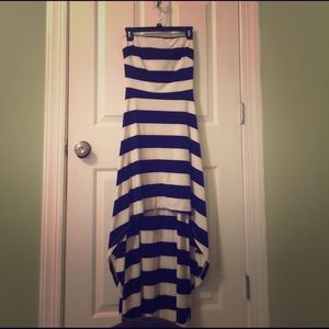 Navy and White Strapless Dress. Size XS!