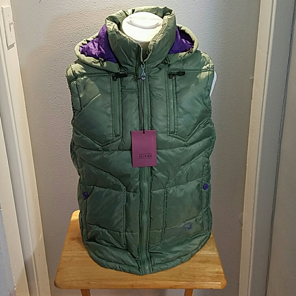New Jetlag mens down feather puffervest Sz L, M
