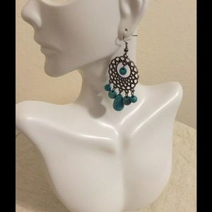 Silver Turquoise Drop Earrings