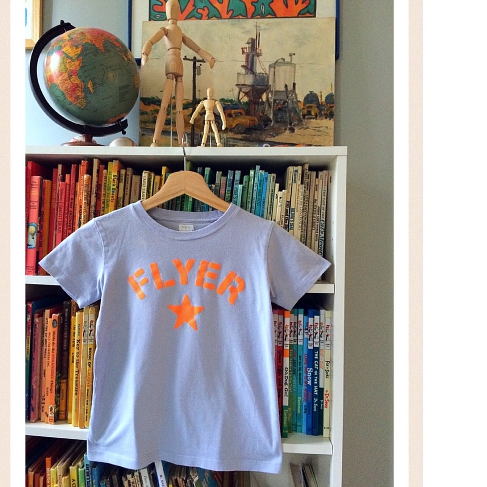 Crewcuts JCrew Light Blue Flyers Tshirt size 6-7