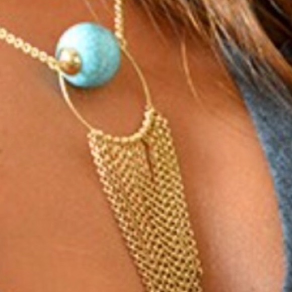 Gold/Turquoise Boho Inspired Necklace! - Picture 2 of 2