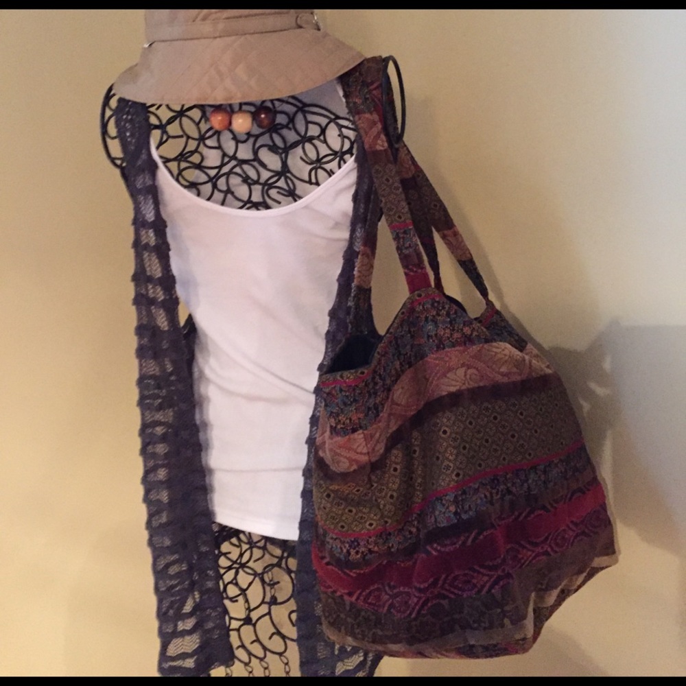Seude and fabric unique designer purse!