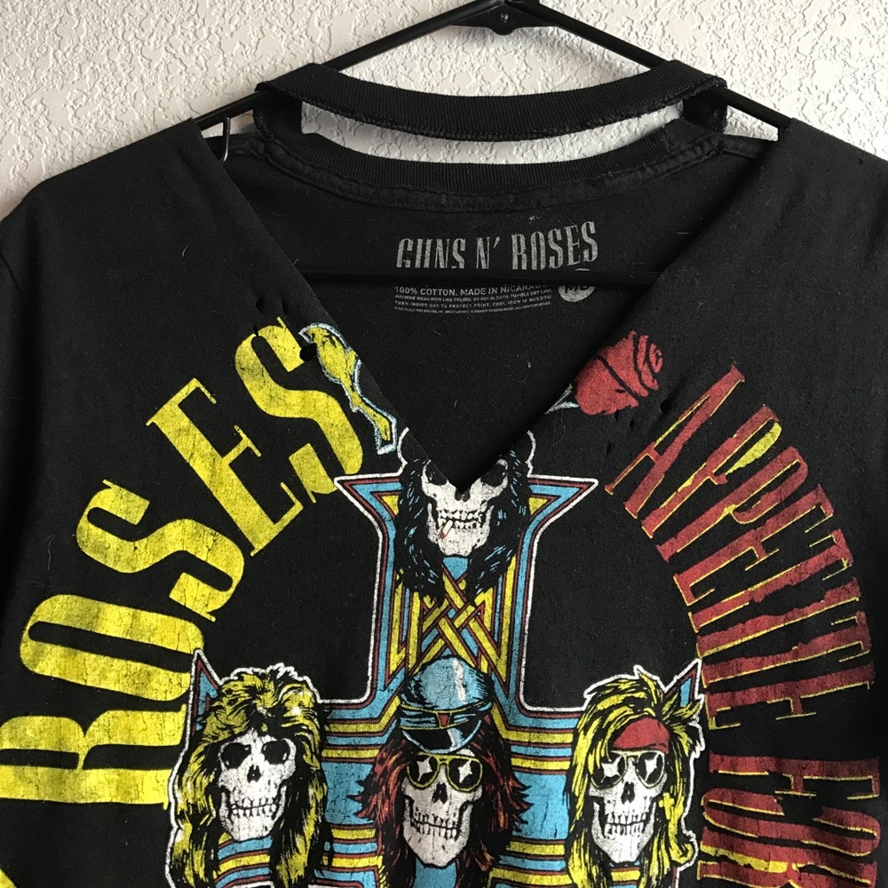 Distressed Guns N Roses T-Shirt Dress - Picture 2 of 3