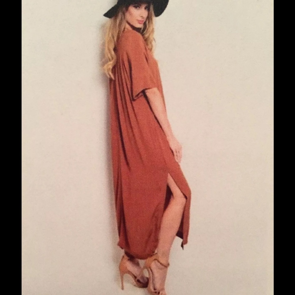 Copper Slit Dress - Picture 2 of 2