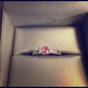 Zales Pink Tourmaline 14K ring - size 7