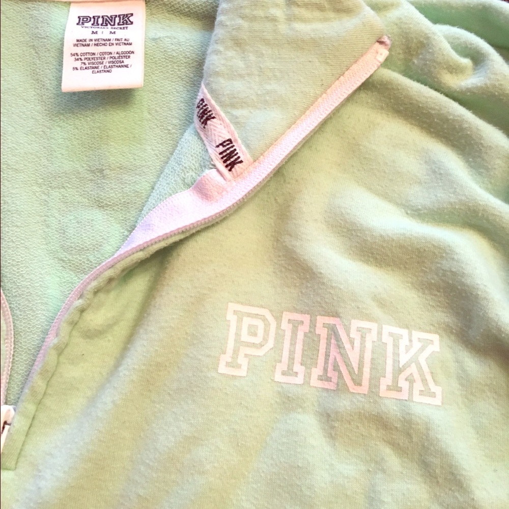 Euc mint green 3/4 zip Victoria's Secret PINK