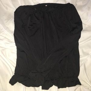 Black off the shoulder top
