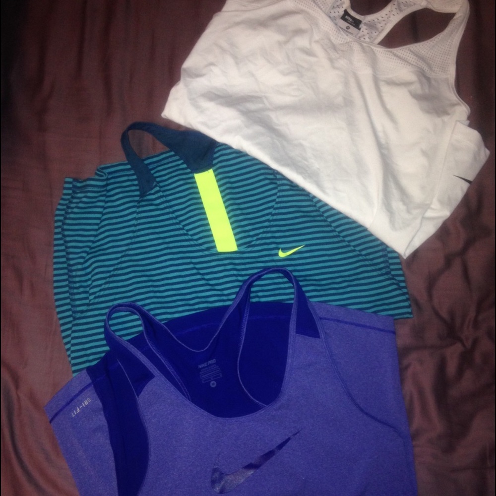 3 Nike Dri fit tank tops