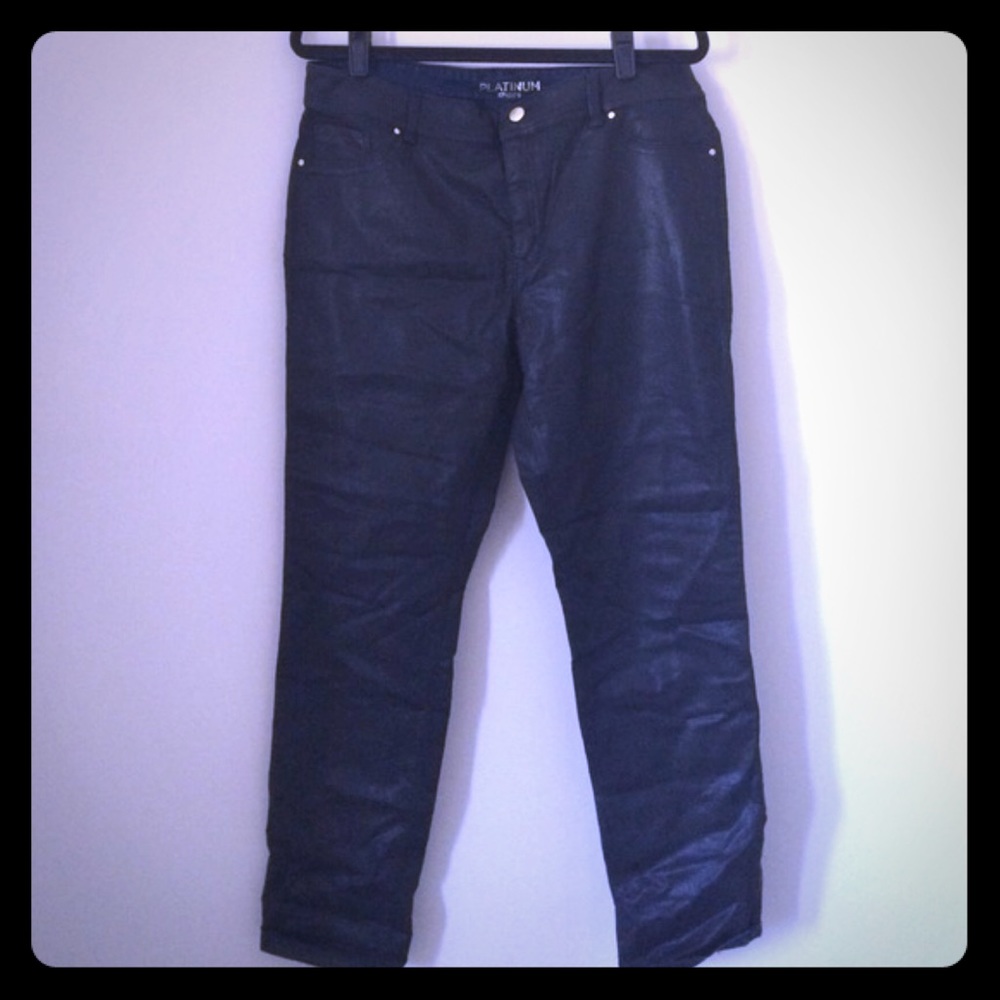 Chicos platinum wax jeans