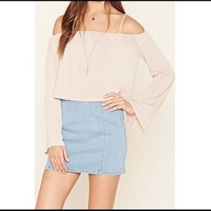 Forever 21 high waisted denim mini skirt NWOT