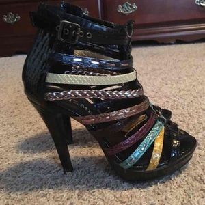 Multi-Colored Strappy Heels