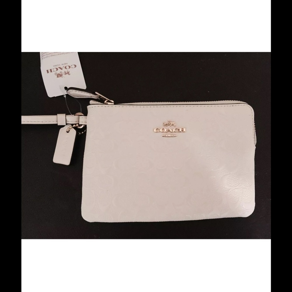 New Coach Signature Corner Zip Wristlets.