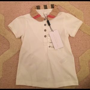 NWT girls Burberry petal collar top 4t