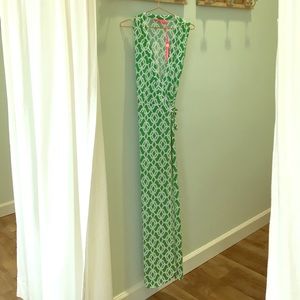 MacBeth Collection wraparound strapless dress.