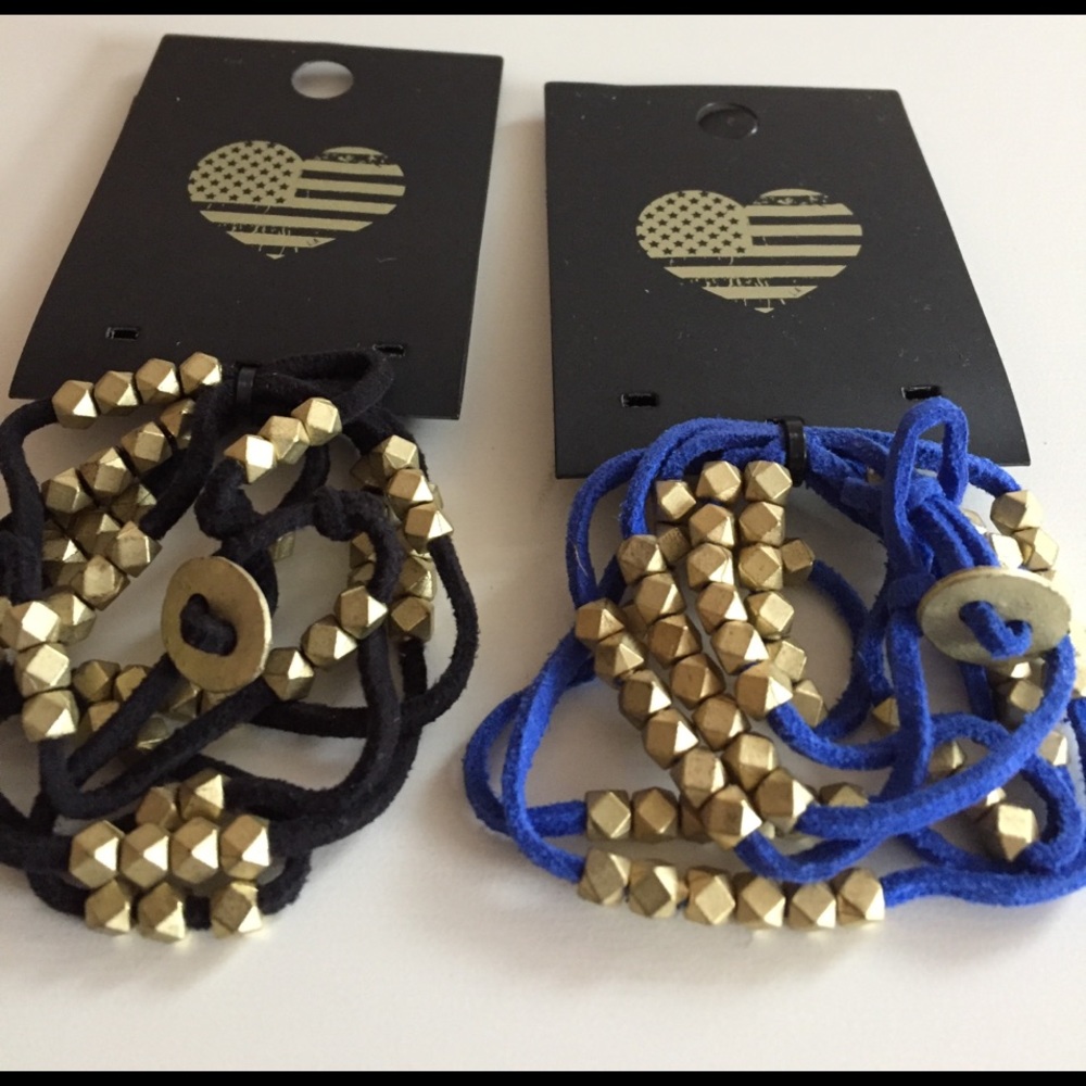 Brandy Melville 36" long suede wrap bracelet lot/2