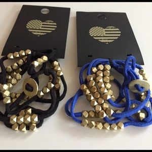 Brandy Melville 36" long suede wrap bracelet lot/2