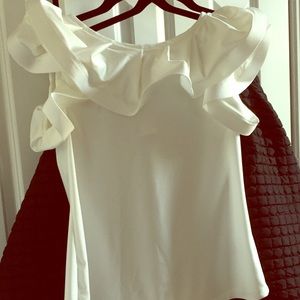 White ruffle top Size small