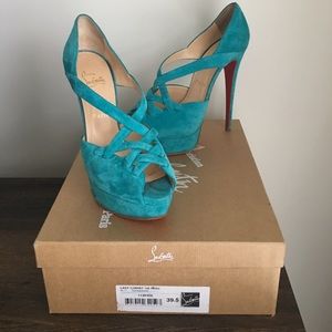 CHRISTIAN LOUBOUTIN LADY CORSET 150 VEAU TURQUOISE