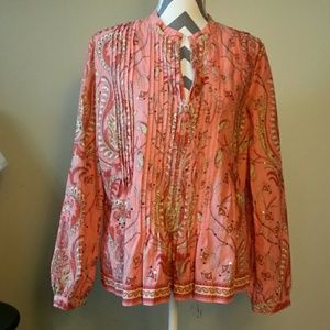 Talbots Petites Salmon Paisley shirt