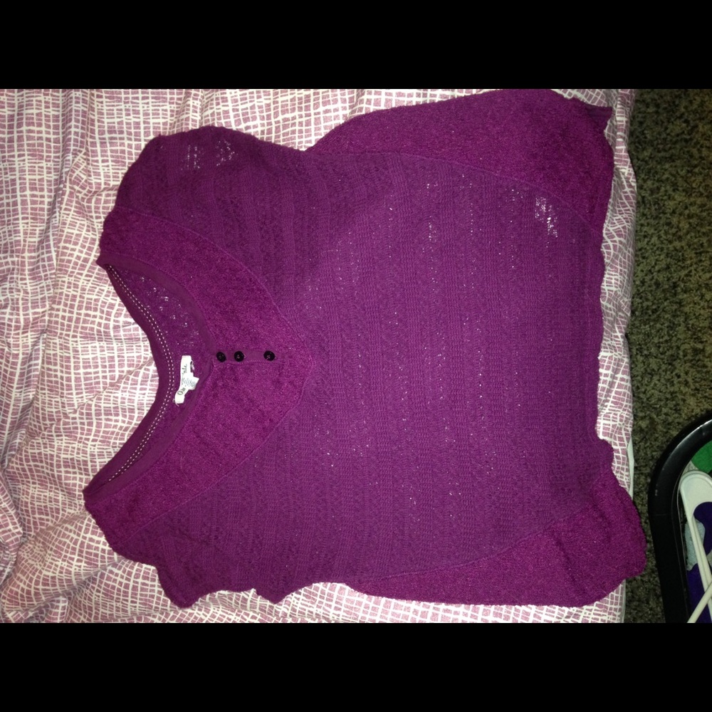 Purple Aeropostale shirt.