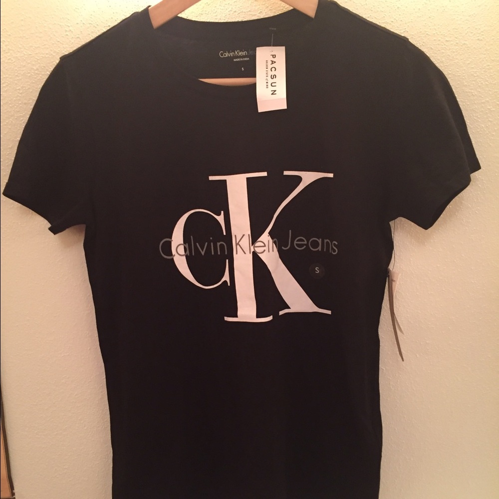 Black Calvin Klein Logo Tee