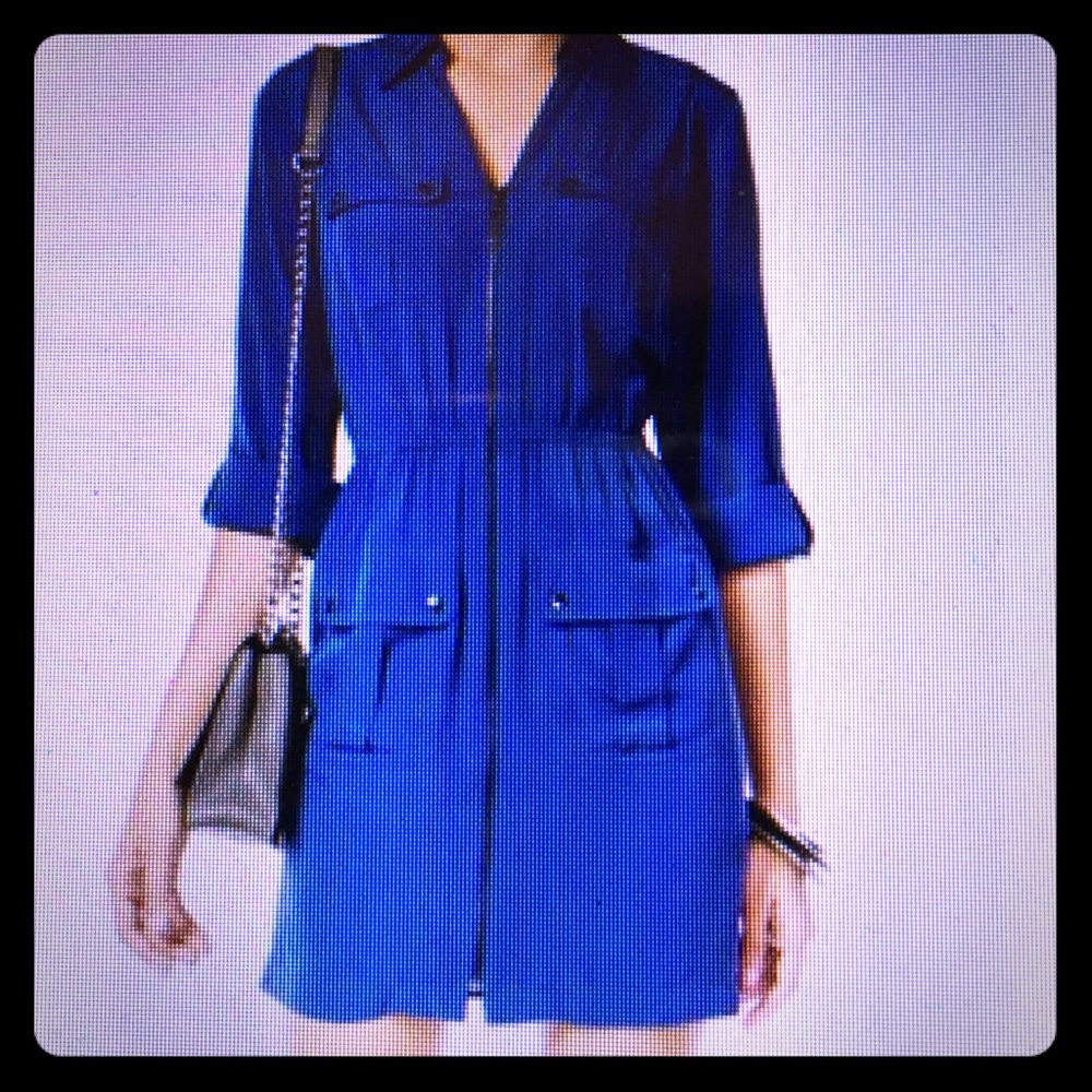 Alfani woman's blue utility shirtdress