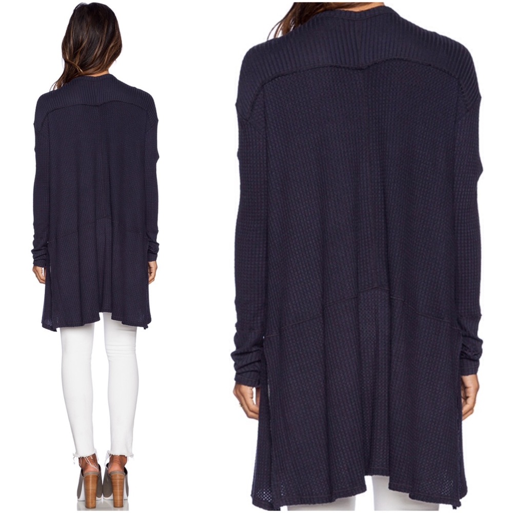 FREE PEOPLE Navy Blue SUNSET PARK Top - Picture 3 of 4