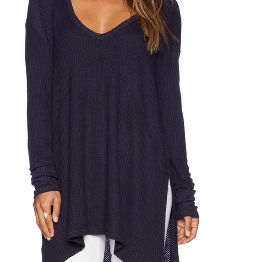 FREE PEOPLE Navy Blue SUNSET PARK Top - Picture 4 of 4