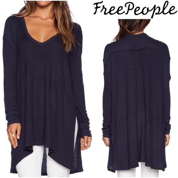 Free People Tops - FREE PEOPLE Navy Blue SUNSET PARK Top