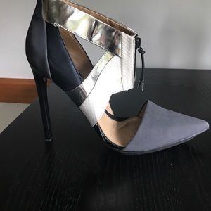 LAMB grey black and silver stilettos size 9.5