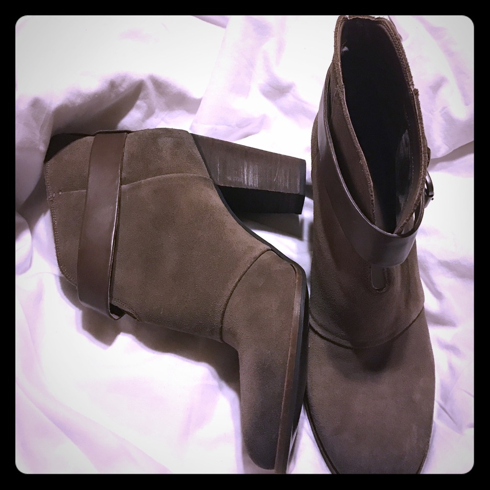 Blocked Booties with Buckle Detail