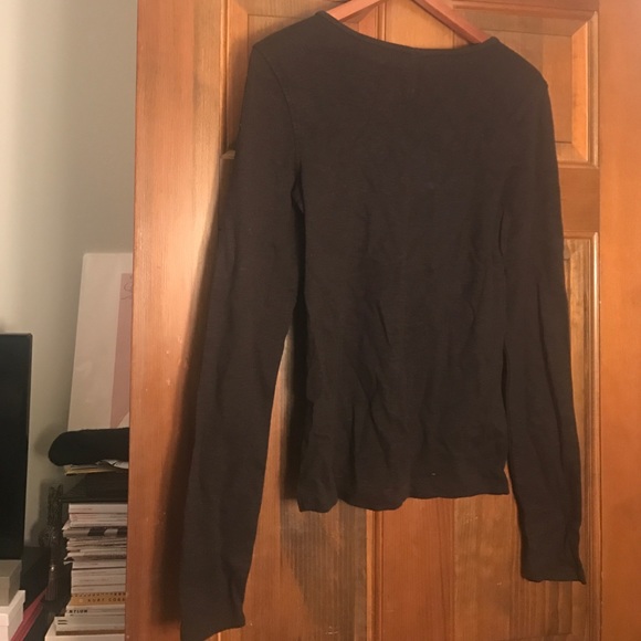 Free People cotton l/s top w/ cutout tie detail - Picture 2 of 5