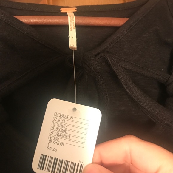 Free People cotton l/s top w/ cutout tie detail - Picture 3 of 5