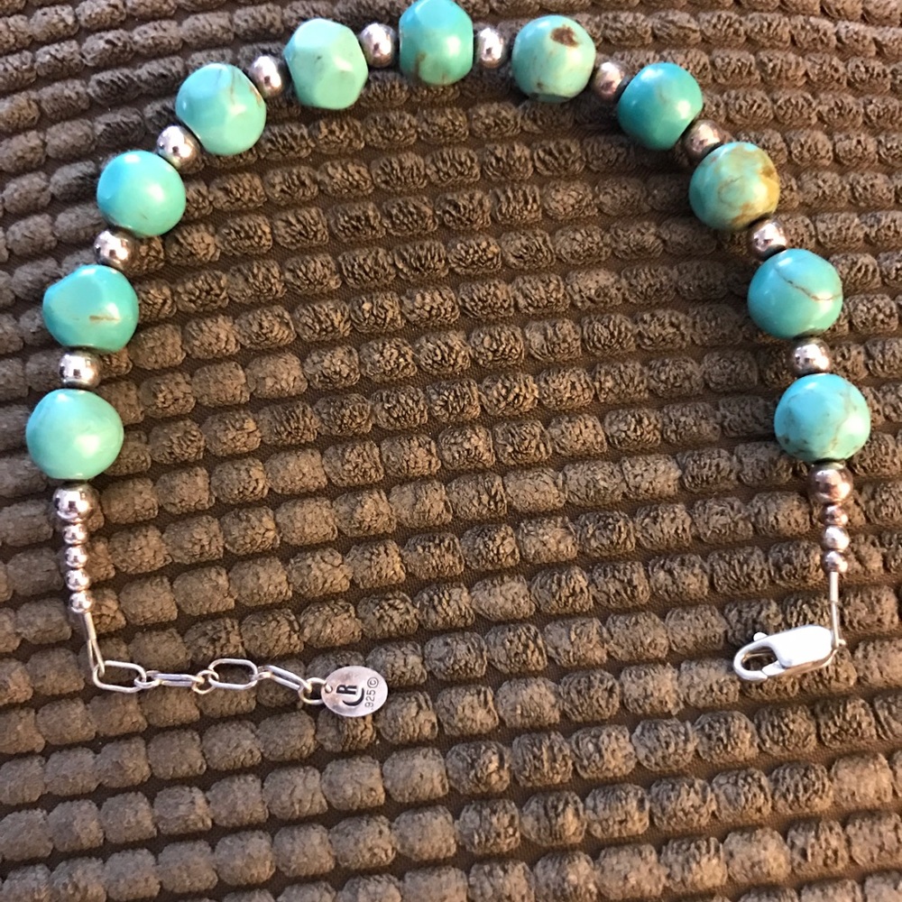 Genuine Turquoise Sterling Silver Bracelet
